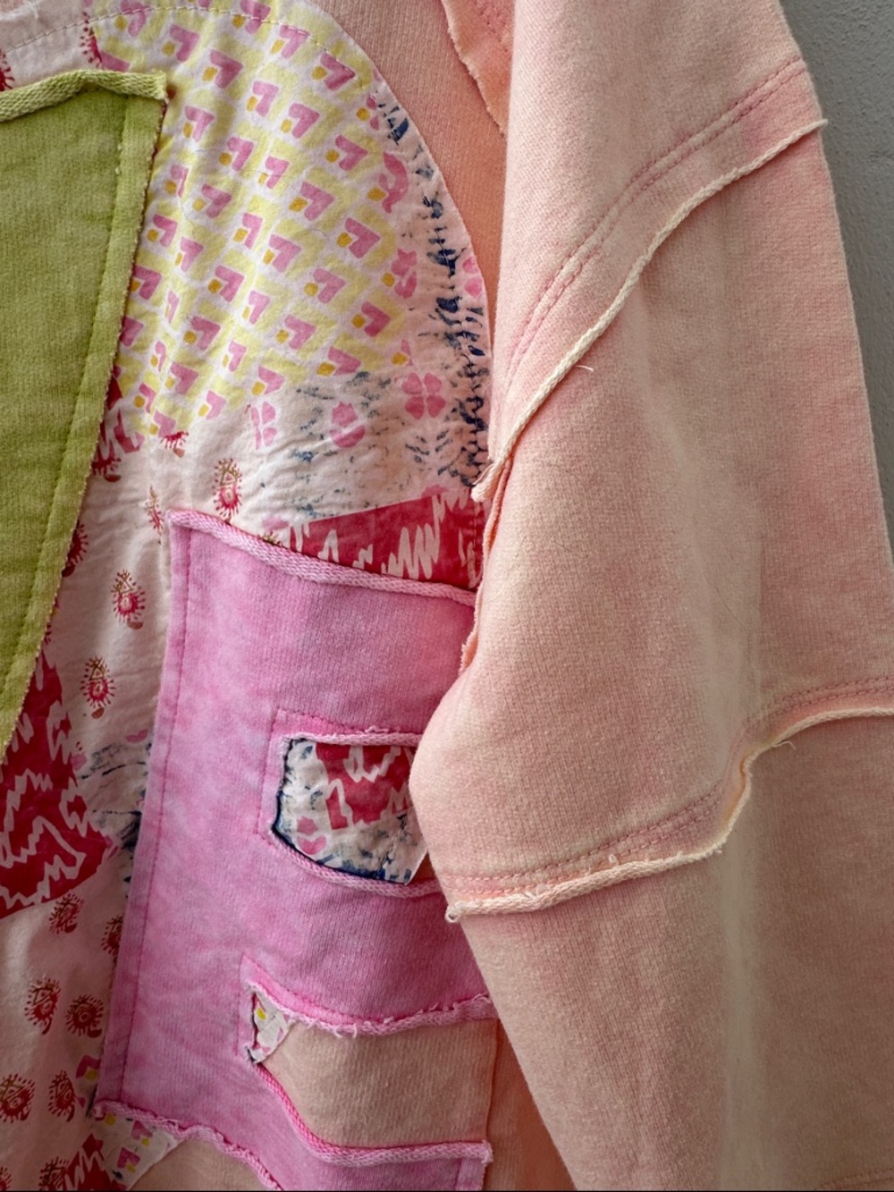 SAGE & FIG Pastel pinkish LOVE patch work top - Picture 8 of 10